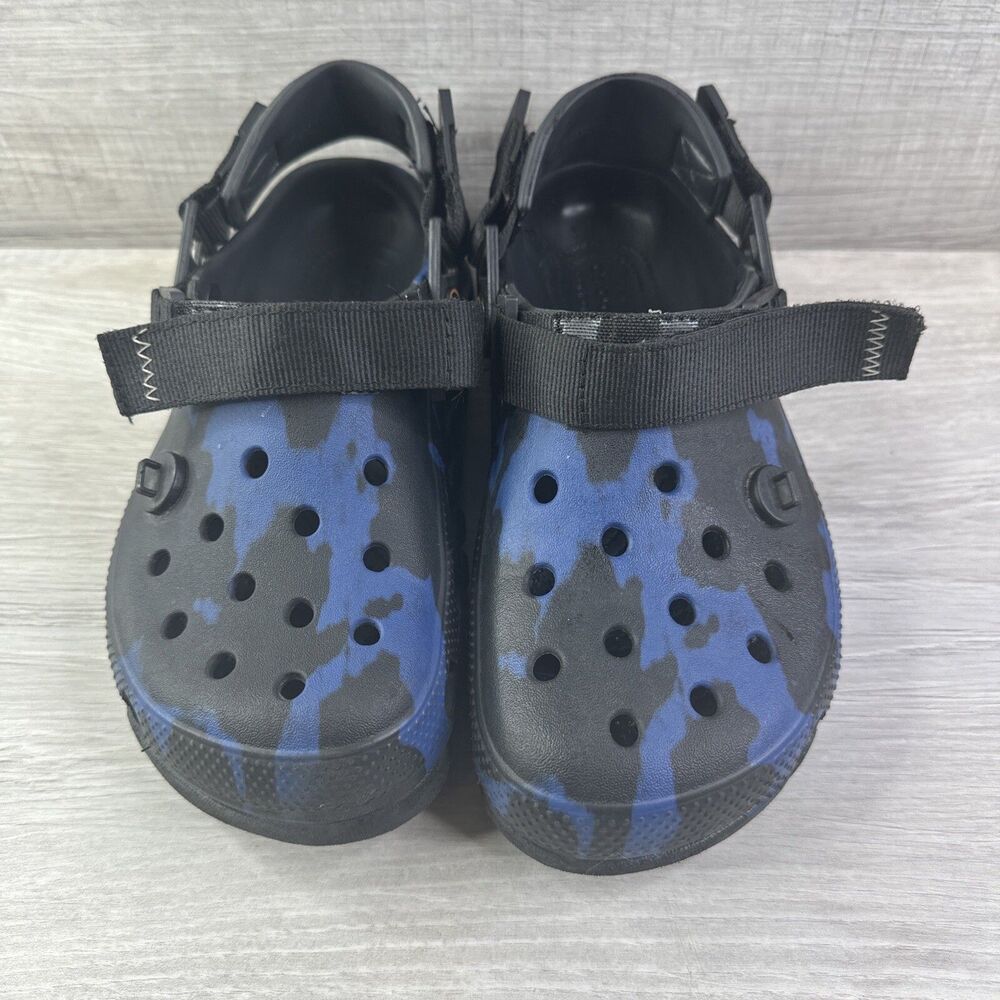 CROCS Post Malone Duet Max Clog Mens 5 Womens 7 Black/Blue Camo